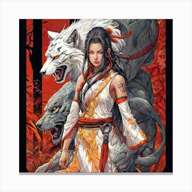 Wolf's Asian Beauty Canvas Print