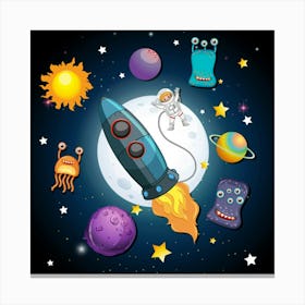 Space Rocket Canvas Print