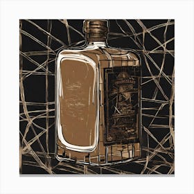 Vintage Abstract Whisky Bottle Canvas Print