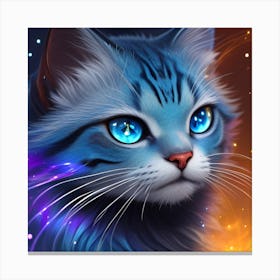 Blue Cat With Blue Eyes Canvas Print