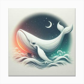 Whale In The Sea 1 Canvas Print
