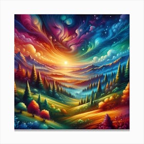 Psychedelic Landscape Painting Canvas Print