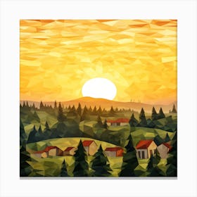 Low Polygonal Landscape Canvas Print