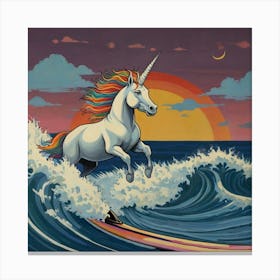 Unicorn Surfboard Canvas Print