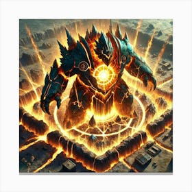 Seismic Guardian Core Fortification Canvas Print