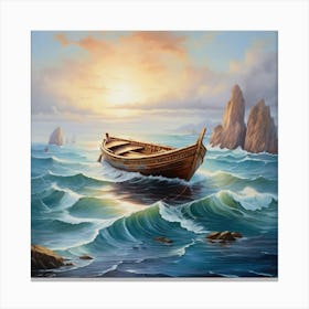 Boat In The Sea Canvas Print