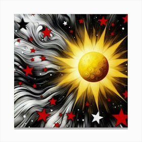 Sun And Stars Canvas Print