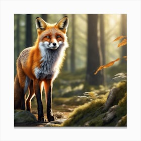 Fox In The Forest 99 Canvas Print