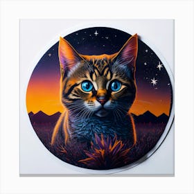 Cat Colored Sky (4) Canvas Print