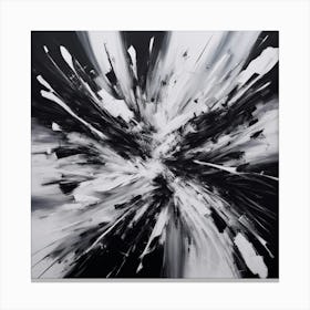 Black And White Abstract Painting 4 Canvas Print