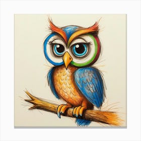 Owl On A Branch 6 Canvas Print