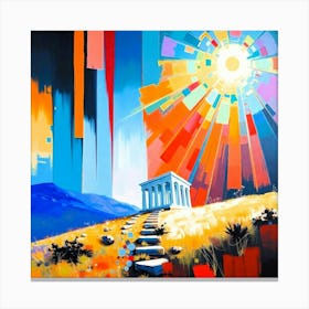 Sun Rising Over Greece Canvas Print