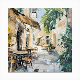 Cafe Street Mallorca Spain Canvas Print