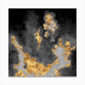 100 Nebulas in Space with Stars Abstract in Black and Gold n.026 Canvas Print