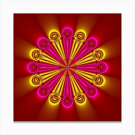 Psychedelic Mandala Abstract Fractal Modern Art Canvas Print