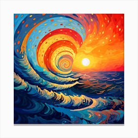 Ocean At Sunset Canvas Print