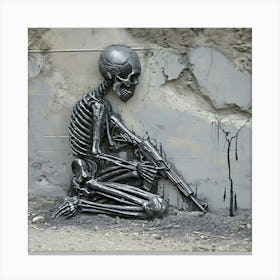 Skeleton With Gun 1 Canvas Print