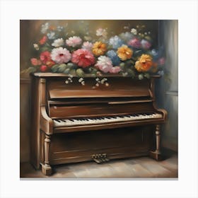 Piano With Flowers 2 Canvas Print