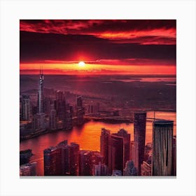 Sunset Over New York City Canvas Print