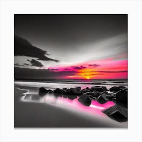 Sunset On The Beach Canvas Print