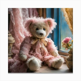 Pink Fun Time Teddy Canvas Print