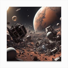 Spacecraft Landing On Mars Canvas Print