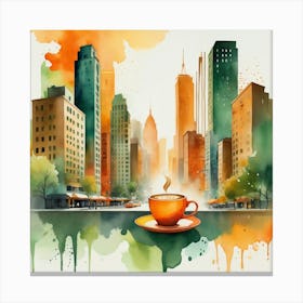 Coffee In New York City Canvas Print