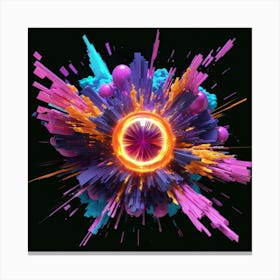 Plasma Explosion Glitch Art 22 Canvas Print