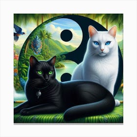 Yin Yang Cats 27 Canvas Print