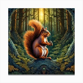 Squirrel In The Forest 42 Canvas Print