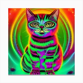 Psychedelic Cat 5 Canvas Print