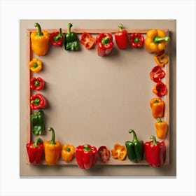 Frame Of Peppers 5 Canvas Print