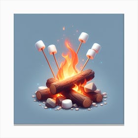 Campfire With Marshmallows 5 Canvas Print