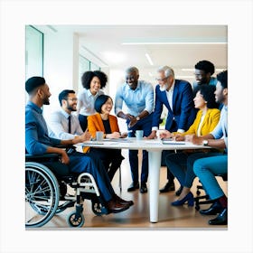 Group Of Business People In Wheelchairs 1 Canvas Print