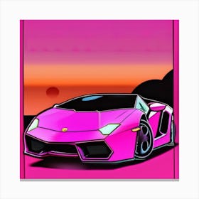 Pink Lamborghini 1 Canvas Print