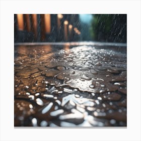 Rainy Day In The City 5 Canvas Print