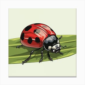 Ladybug On A Leaf Canvas Print