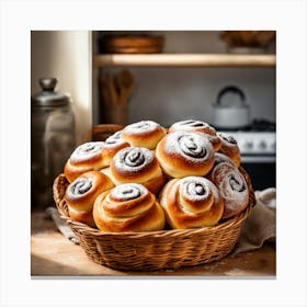 Buns In A Basket Canvas Print