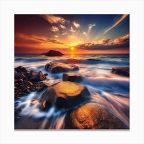 Sunset At The Beach 464 Canvas Print