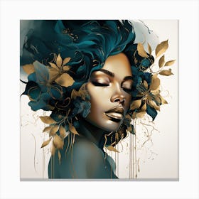 Gold And Blue Canvas Print