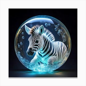 Firefly Bioluminescent Baby Zebra Sleeping In A Floating Bubble 9631 (2) Canvas Print