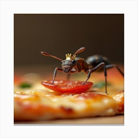 Ant On Pizza 1 Canvas Print