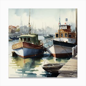 Two Boats Docked Canvas Print