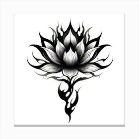 Lotus Flower Tattoo Canvas Print