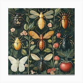 Beetle Garden Art Canvas Print