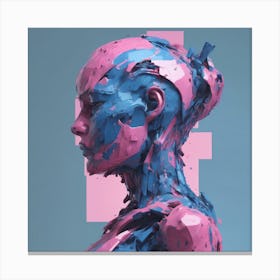 DECONSTRUCTED BLUE AND PINK FIGURE 6 Canvas Print