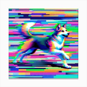 Glitch dog, Glitch art 2 Canvas Print