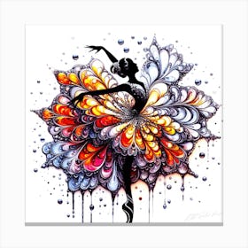 Ballerina Rose - Ballerina Silhouette Canvas Print