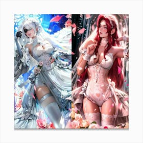 Two Anime Brides Canvas Print