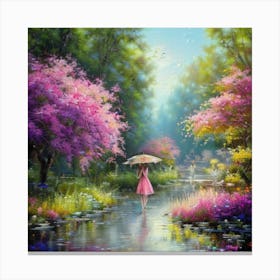 Girl In A Park 1 Canvas Print